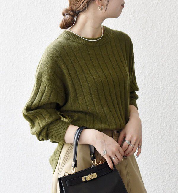 SHIPS any「SHIPS any:〈手洗い可能〉ヤク ワイドリブ ラウンドヘム ニット プルオーバー」|ニット・セーター|