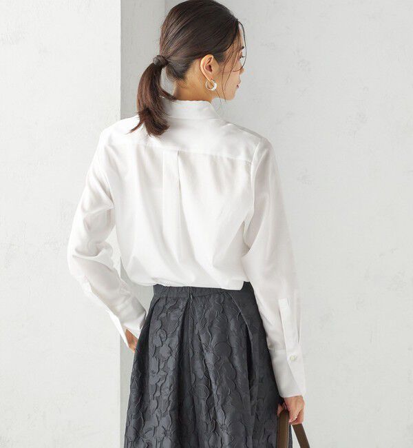 SHIPS for women「〈手洗い可能〉スーピマ コットン サテン シャツ」|シャツ・ブラウス|