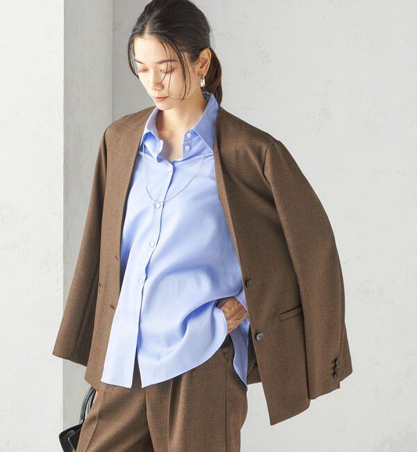 SHIPS for women「〈手洗い可能〉スーピマ コットン サテン シャツ」|シャツ・ブラウス|