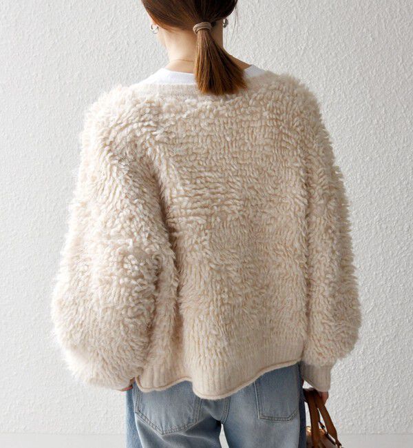 SHIPS any「SHIPS any: ループ ニット Vネック ショート カーディガン」|カーディガン|