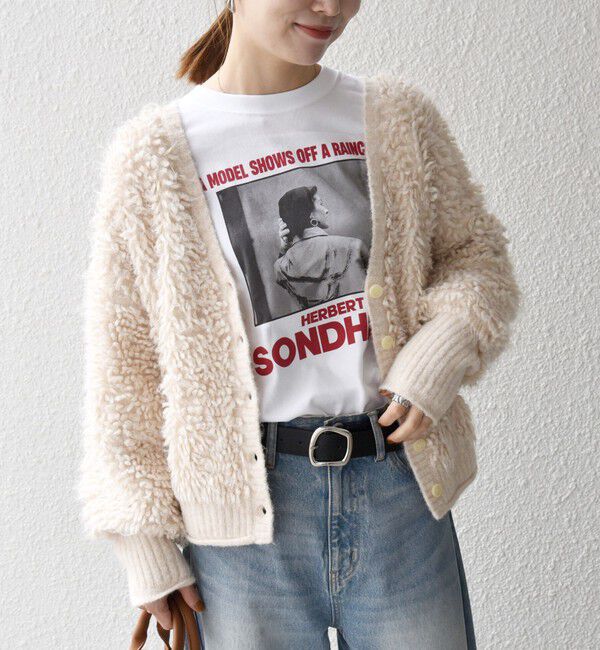 SHIPS any「SHIPS any: ループ ニット Vネック ショート カーディガン」|カーディガン|