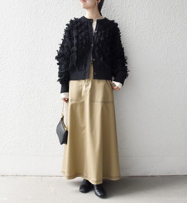 SHIPS any「SHIPS any:〈手洗い可能〉フリンジ デザイン ドルマン ニット カーディガン」|カーディガン|