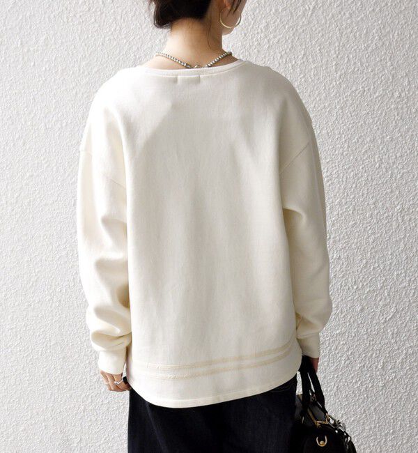 SHIPS any「SHIPS any:〈洗濯機可能〉裏起毛 パールモチーフ 刺繍 ワイド スウェット」|スウェット・ジャージ|