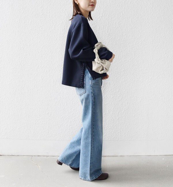 SHIPS for women「【WEB限定】〈手洗い可能〉サイド スリット フリル ダンボール カットソー」|Tシャツ・カットソー|