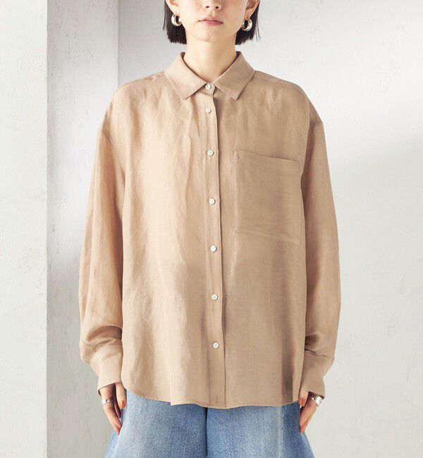 SHIPS for women「《一部追加予約》〈手洗い可能〉IMPERIAL LINEN 混 オーバー サイズ シャツ」|シャツ・ブラウス|