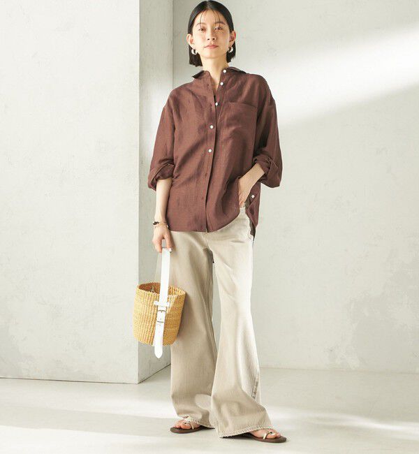 SHIPS for women「《一部追加予約》〈手洗い可能〉IMPERIAL LINEN 混 オーバー サイズ シャツ」|シャツ・ブラウス|