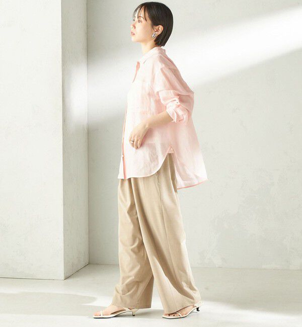 SHIPS for women「《一部追加予約》〈手洗い可能〉IMPERIAL LINEN 混 オーバー サイズ シャツ」|シャツ・ブラウス|