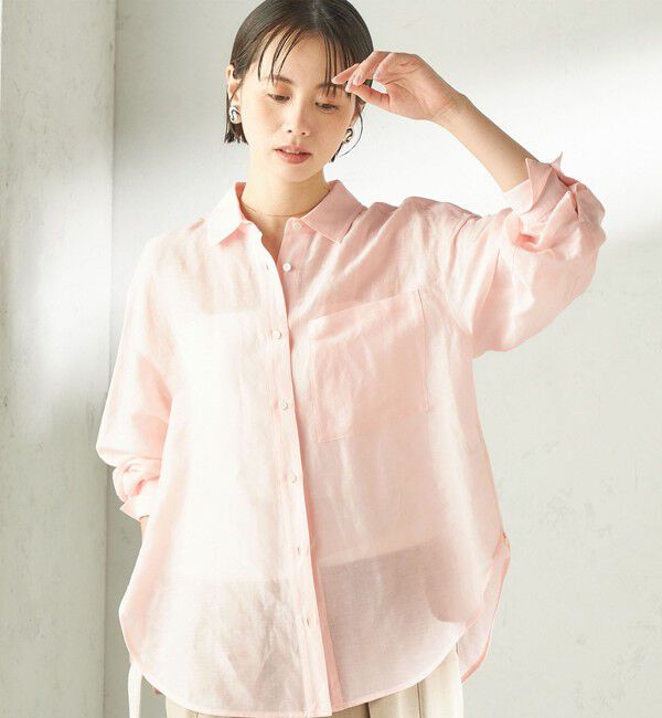 SHIPS for women「《一部追加予約》〈手洗い可能〉IMPERIAL LINEN 混 オーバー サイズ シャツ」|シャツ・ブラウス|