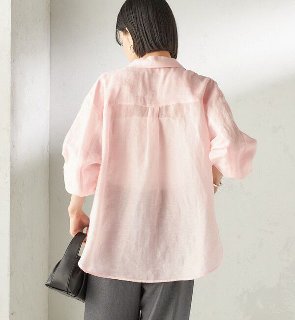 SHIPS for women「《一部追加予約》〈手洗い可能〉IMPERIAL LINEN 混 オーバー サイズ シャツ」|シャツ・ブラウス|