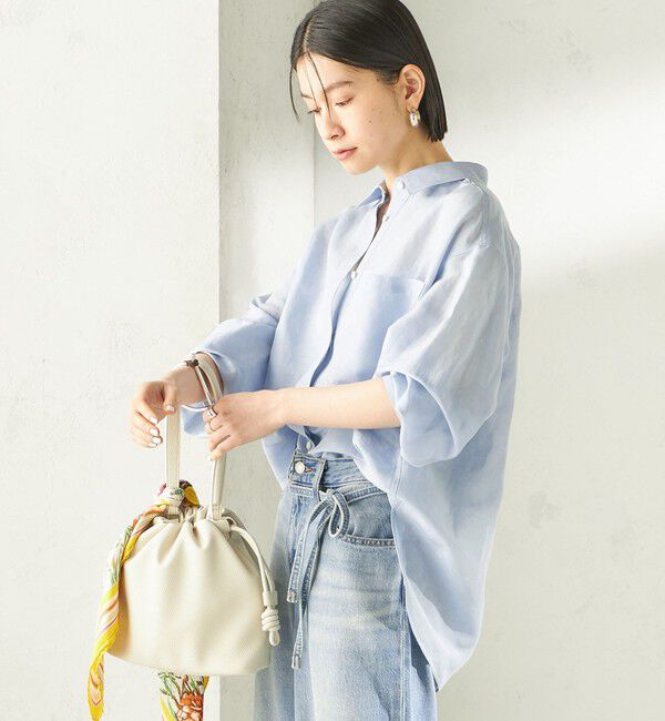 SHIPS for women「《一部追加予約》〈手洗い可能〉IMPERIAL LINEN 混 オーバー サイズ シャツ」|シャツ・ブラウス|