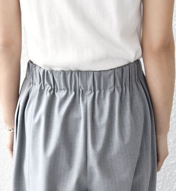 SHIPS for women「〈手洗い可能〉トロ ピン ストライプ / 無地 ウエスト ギャザー パンツ」|その他|