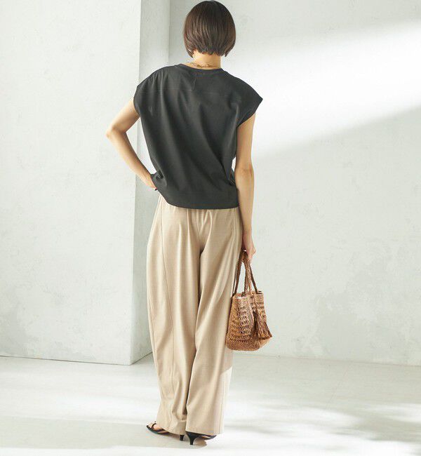 SHIPS for women「〈手洗い可能〉トロ ピン ストライプ / 無地 ウエスト ギャザー パンツ」|その他|