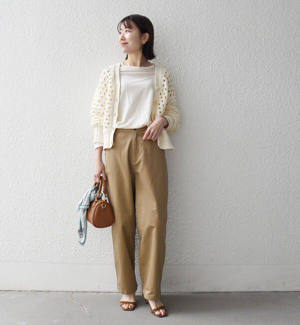 SHIPS any「SHIPS any:〈手洗い可能〉コットン ミックス 透かし編み Vネック カーディガン」|カーディガン|