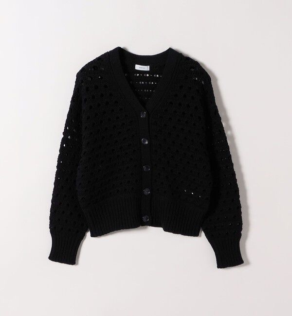 SHIPS any「SHIPS any:〈手洗い可能〉コットン ミックス 透かし編み Vネック カーディガン」|カーディガン|