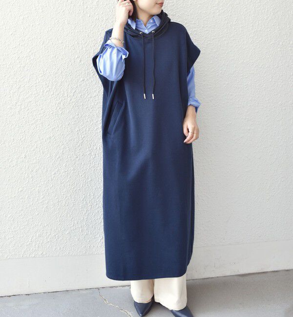 SHIPS Colors 「SHIPS Colors:〈手洗い可能〉異素材 フーディー ワンピース◇」|ワンピース|