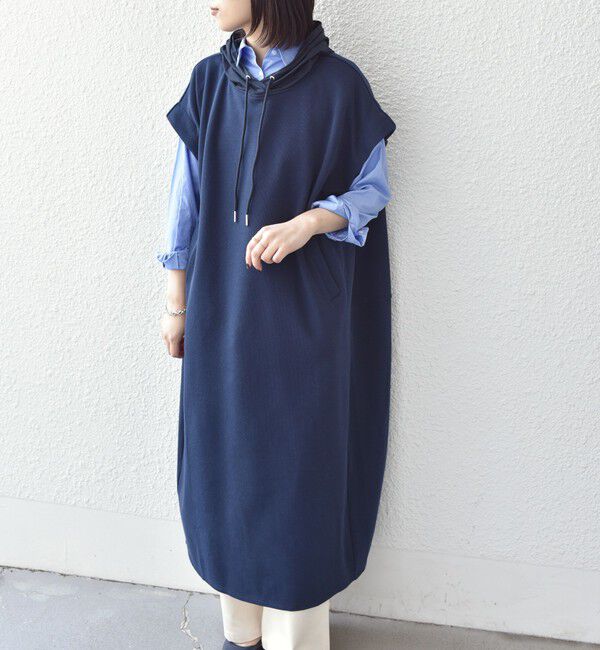 SHIPS Colors 「SHIPS Colors:〈手洗い可能〉異素材 フーディー ワンピース◇」|ワンピース|
