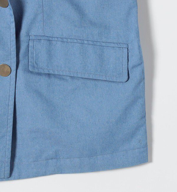 SHIPS any「《予約》SHIPS any:〈洗濯機可能〉シャンブレー デニム ロールアップ シャツ ジャケット」|テーラードジャケット|