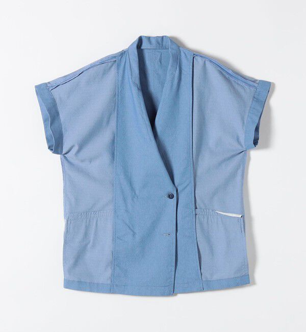 SHIPS any「《予約》SHIPS any:〈洗濯機可能〉シャンブレー デニム ロールアップ シャツ ジャケット」|テーラードジャケット|