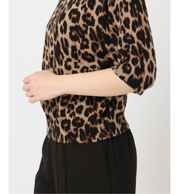 OUTDOOR PRODUCTS Usual Things「レオパード プリントクルーネックカーディガン」|ニット・セーター|