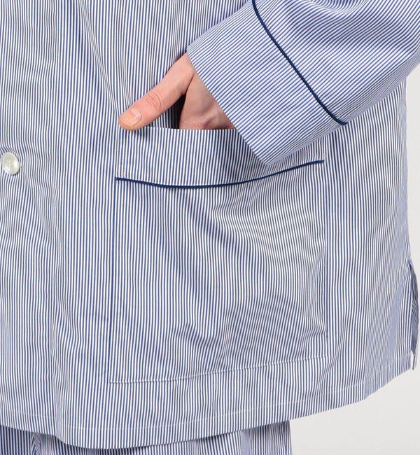 TOMORROWLAND HOME「コットンブロードストライプ パジャマ（メンズ）」|ルームウェア|