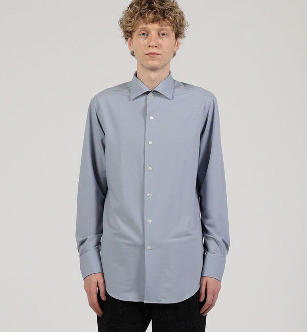 TOMORROWLAND MENS「ポリエステルコットンジャージー ループボタンダウンシャツ」|シャツ・ブラウス|