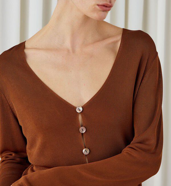 DES PRES「マットレーヨン Vネックカーディガン」|カーディガン|