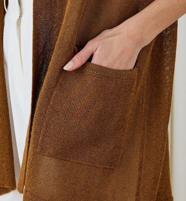 DES PRES「コットンシルクペーパーツイスト ラペルカラーカーディガン」|カーディガン|