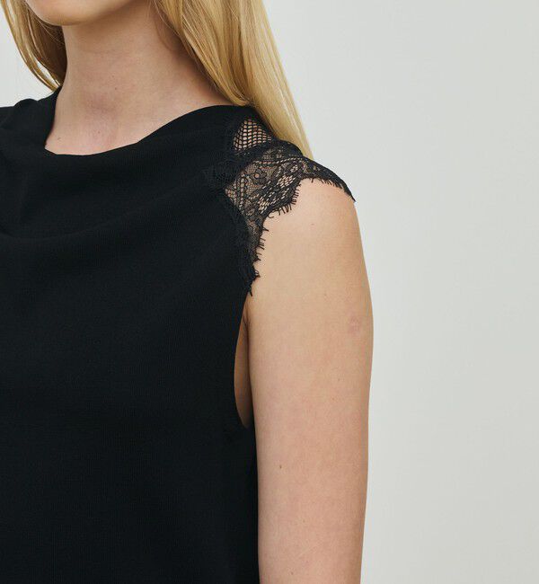 DES PRES「レースコンビニット ドレーププルオーバー」|ニット・セーター|