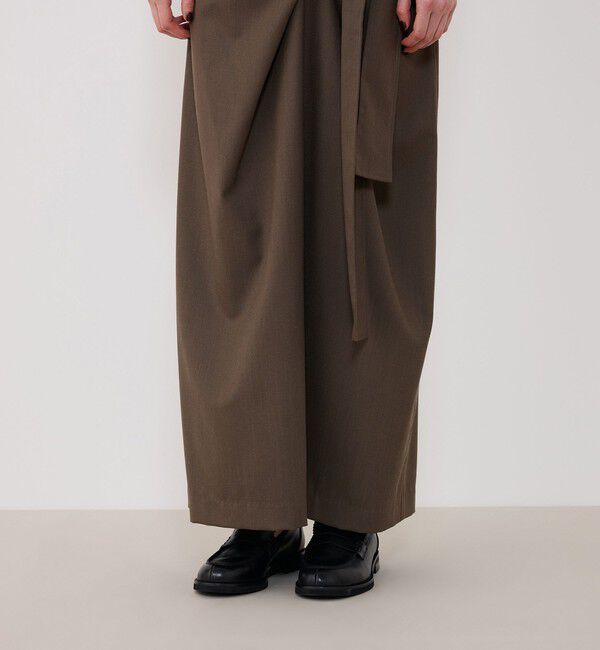 GALERIE VIE「クレープウールストレッチ ラップマキシスカート」|タイト|