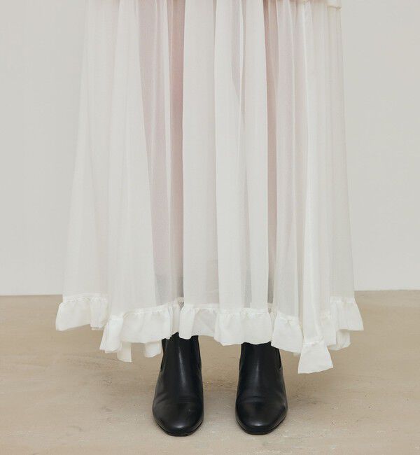 DES PRES「シルクシフォン ラッフルマキシワンピース」|ワンピース|