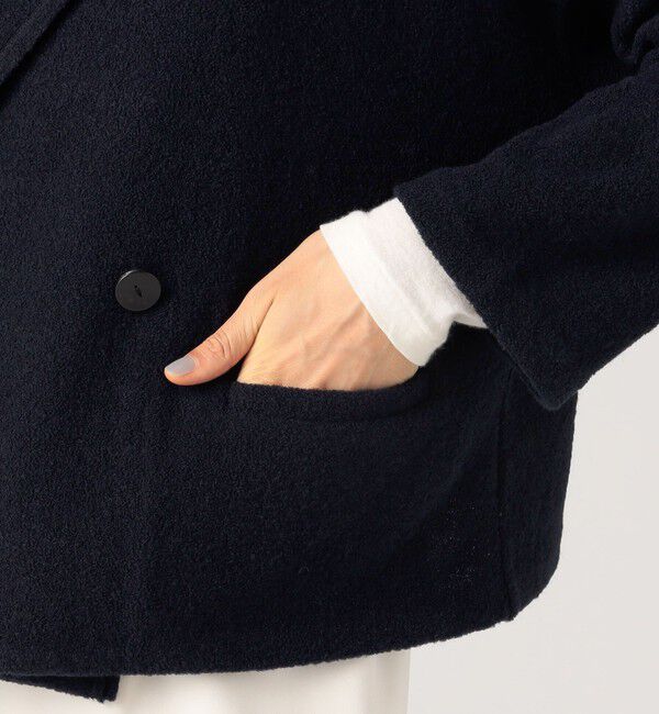 GALERIE VIE「ファインブークレー オーバージャケット」|ノーカラージャケット|