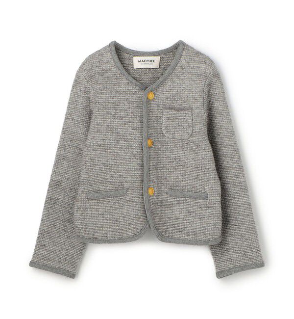 MACPHEE「ウールツイーディー クルーネックカーディガン」|カーディガン|15 グレー