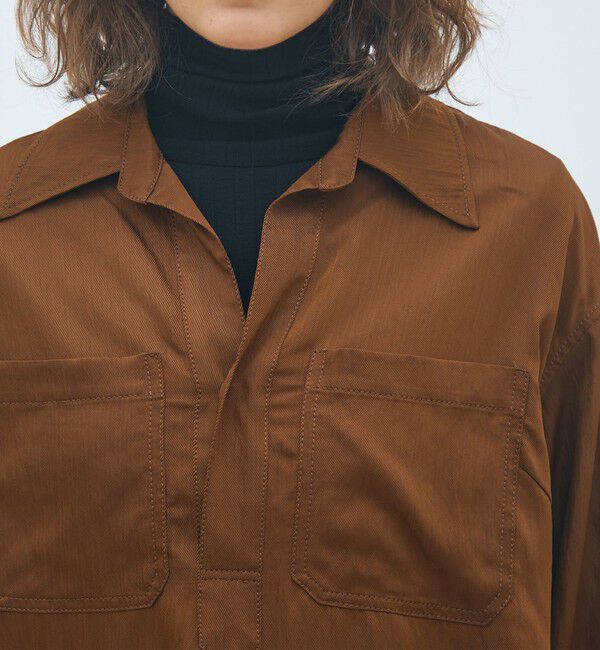 MACPHEE「レーヨンナイロンカルゼ スキッパーシャツ」|シャツ・ブラウス|