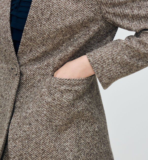 TOMORROWLAND collection「スライバーダイヤゴナル キザミカラージャケット」|ノーカラージャケット|