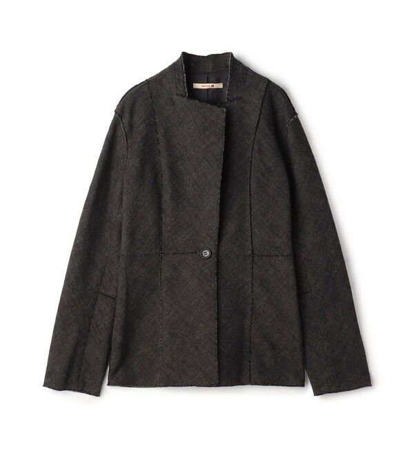 BACCA「ヘリンボーンツイード ノーカラージャケット」|ノーカラージャケット|18 ブラック系