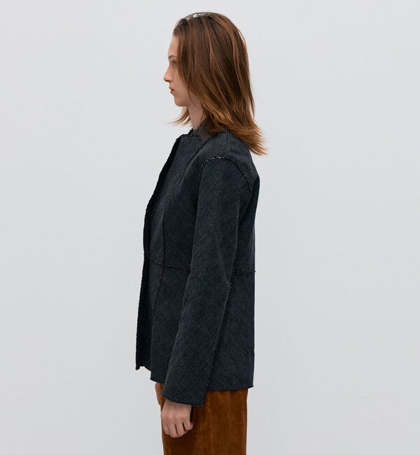 BACCA「ヘリンボーンツイード ノーカラージャケット」|ノーカラージャケット|