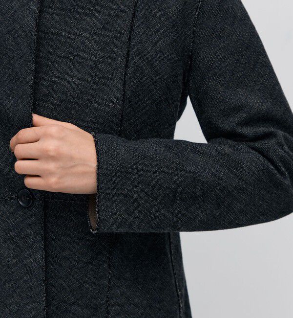 BACCA「ヘリンボーンツイード ノーカラージャケット」|ノーカラージャケット|