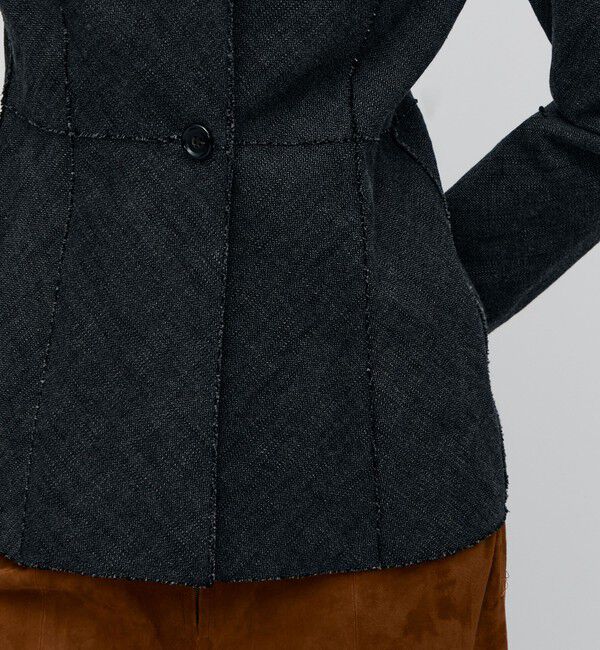 BACCA「ヘリンボーンツイード ノーカラージャケット」|ノーカラージャケット|