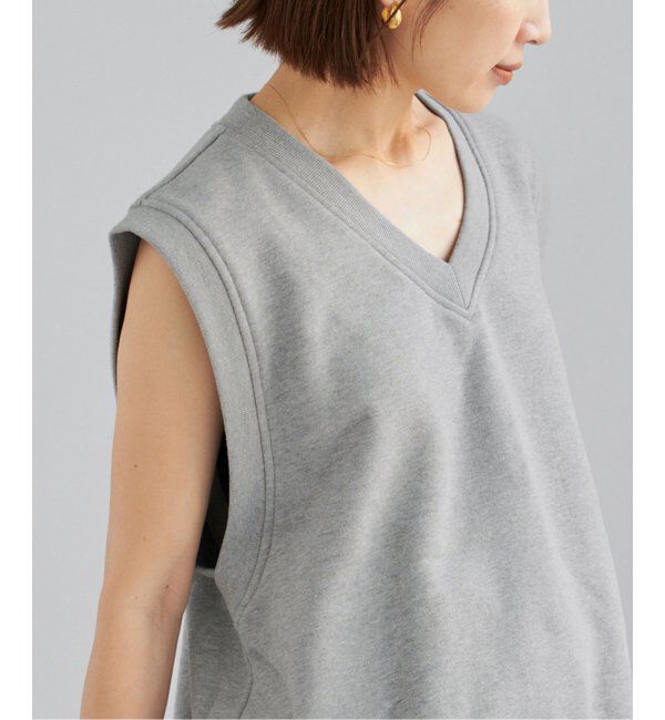 IENA「LOOPWHEELER for LOWERCASE 別注 ライトツリウラケ Vネックベスト」|ベスト・ジレ|