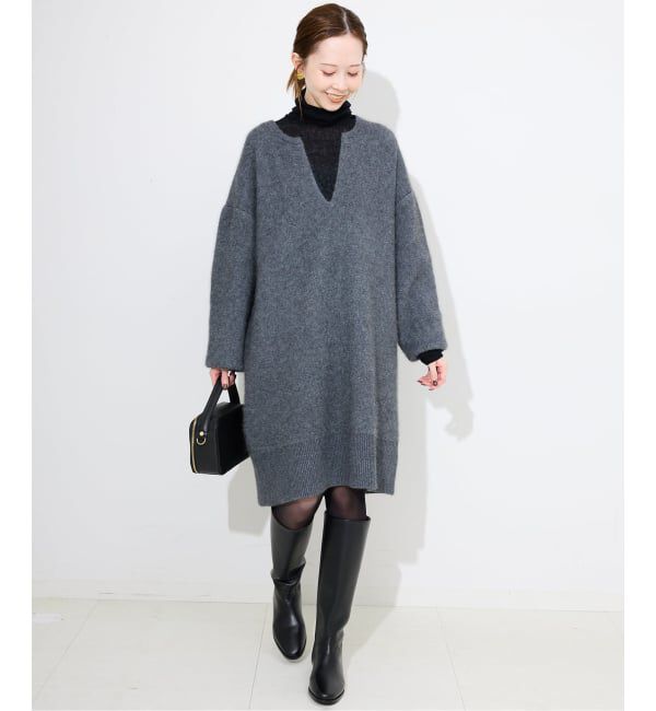 SLOBE IENA「《追加》ウォッシャブルファーリーミニワンピース」|ワンピース|