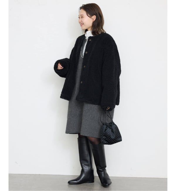 SLOBE IENA「《追加》ウォッシャブルファーリーミニワンピース」|ワンピース|