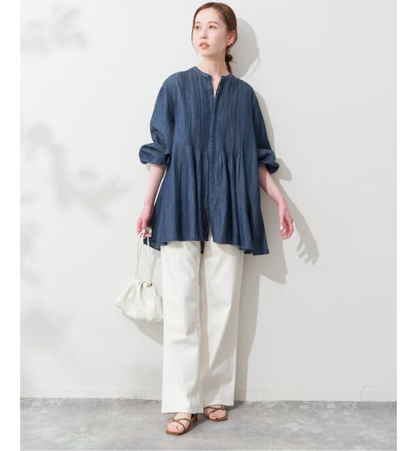 SLOBE IENA「LEDENIM ボサム ペプラムデニムブラウス」|シャツ・ブラウス|
