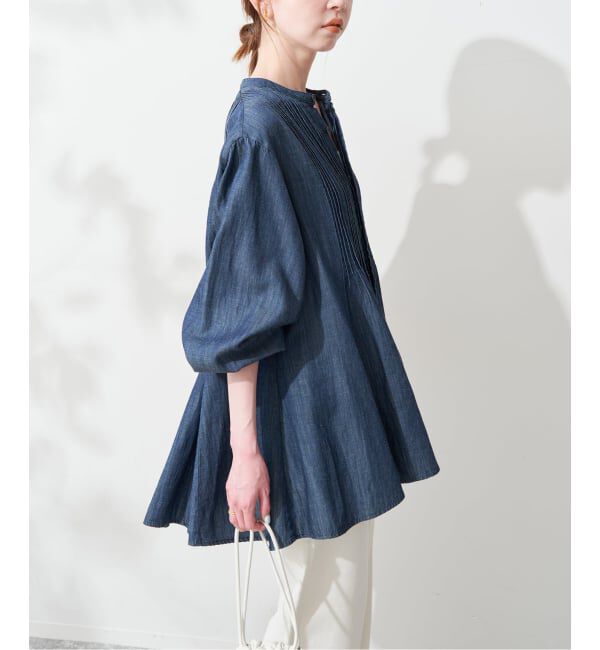 SLOBE IENA「LEDENIM ボサム ペプラムデニムブラウス」|シャツ・ブラウス|