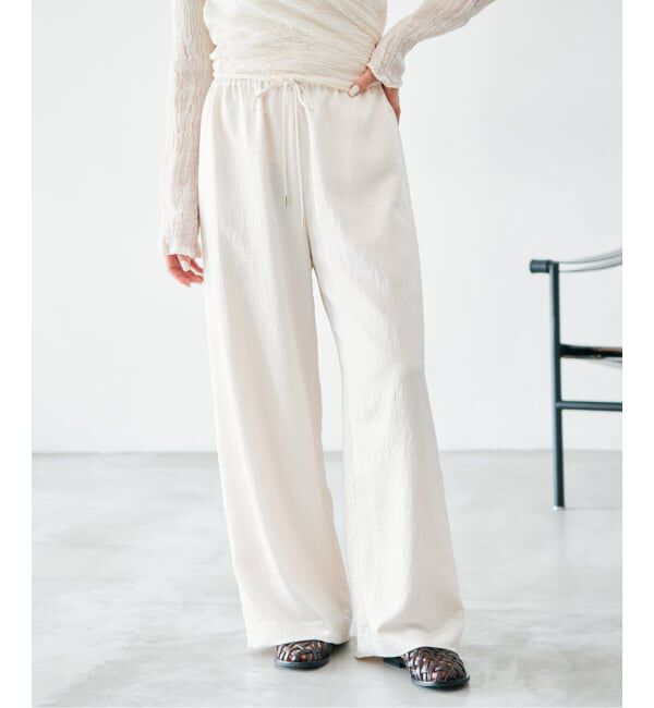IENA「《追加》アンティークサテン イージーパンツ」|その他|ホワイト