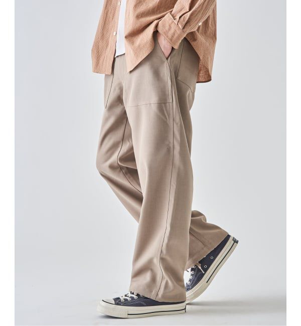 EDIFICE「サイド アジャスト ベイカー パンツ」|スラックス|ベージュ