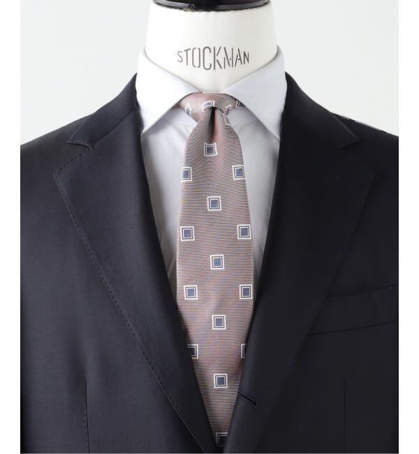 EDIFICE「FRANCO BASSI (フランコ バッシ) Small Square Pattern タイ」|ネクタイ・蝶ネクタイ|ブラウン B