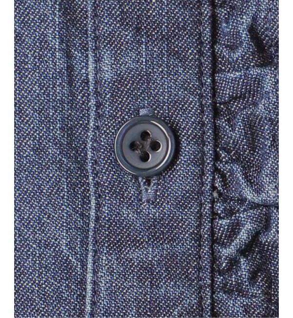 JOURNAL STANDARD relume「《追加3 / 新色》スタンドネックデニムフリルブラウス」|シャツ・ブラウス|