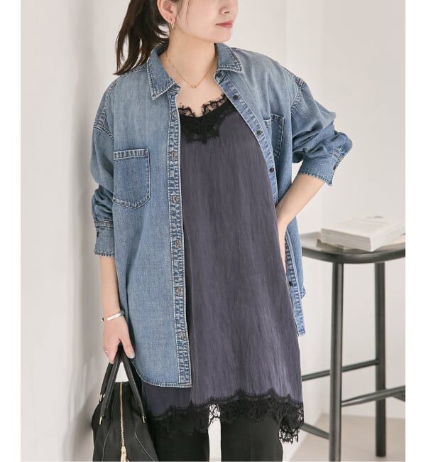 JOURNAL STANDARD「《追加4》フィブリルリヨセルキャミワンピース」|ワンピース|ネイビー