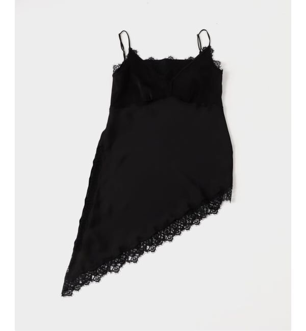 NOBLE「ルナサテンレースアシンメトリーキャミ」|キャミソール|