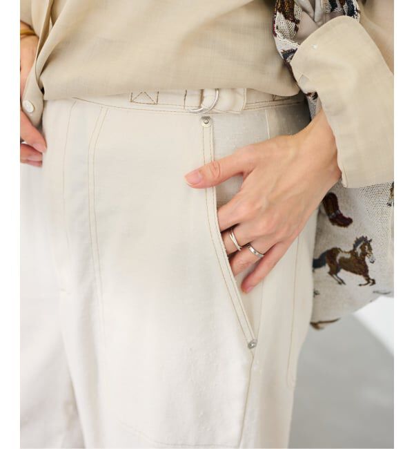 FRAMeWORK「ヴィンテージネップクロスパンツ」|スラックス|ホワイト